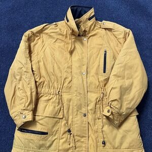 Vintage Artic Point Coat Mens Medium Yellow Canvas Parka Insulated Outdoor 90s